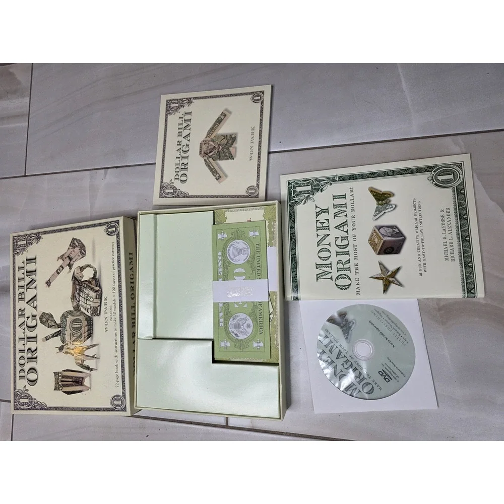 Dollar Bill Origami Kit Won Park 100 Practice Sheets & Money Origami DVD Book G3